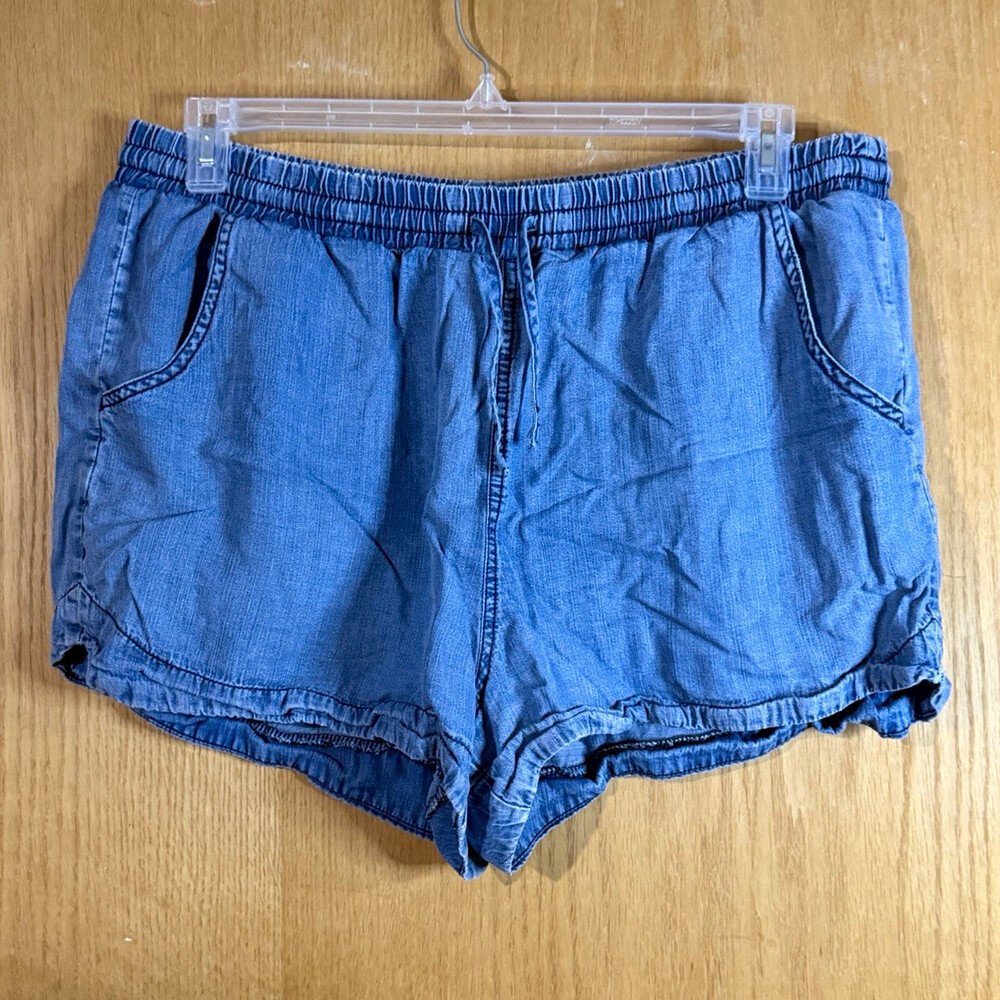 Universal Thread Blue Denim Pull-On Drawstring Shorts w/ Pockets Size XL